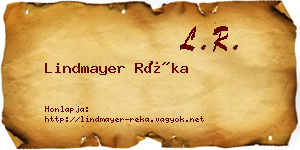 Lindmayer Réka névjegykártya