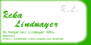 reka lindmayer business card